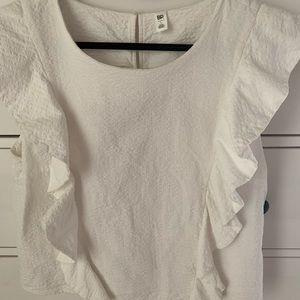 BP white blouse flutter detail